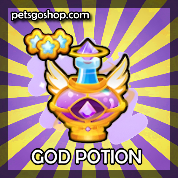 An image of a God Potion item in the popular ROBLOX game Pets GO.