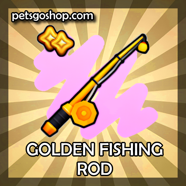 An image of a Golden Fishing Rod item in the popular ROBLOX game Pets GO.