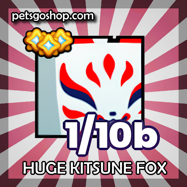 An image of a Huge Kitsune Fox pet in the popular ROBLOX game Pets GO.