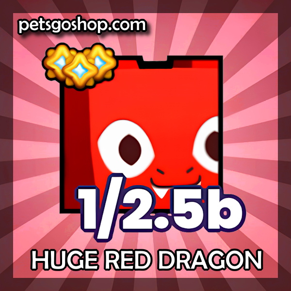 An image of a Huge Red Dragon pet in the popular ROBLOX game Pets GO.