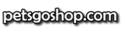 Icon of the store which is white text that says "petsgoshop.com"