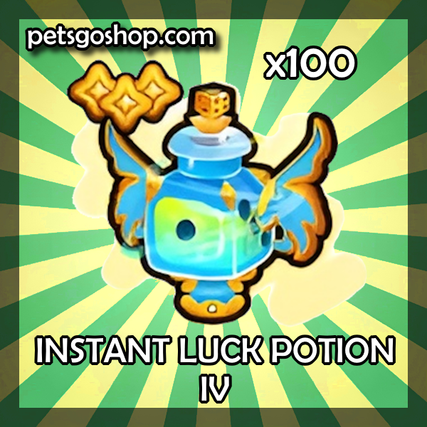 An image of an Instant Luck Potion IV (4) in the popular ROBLOX game Pets GO.