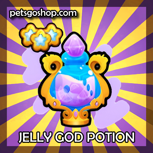 An image of a Jelly God Potion item in the popular ROBLOX game Pets GO.